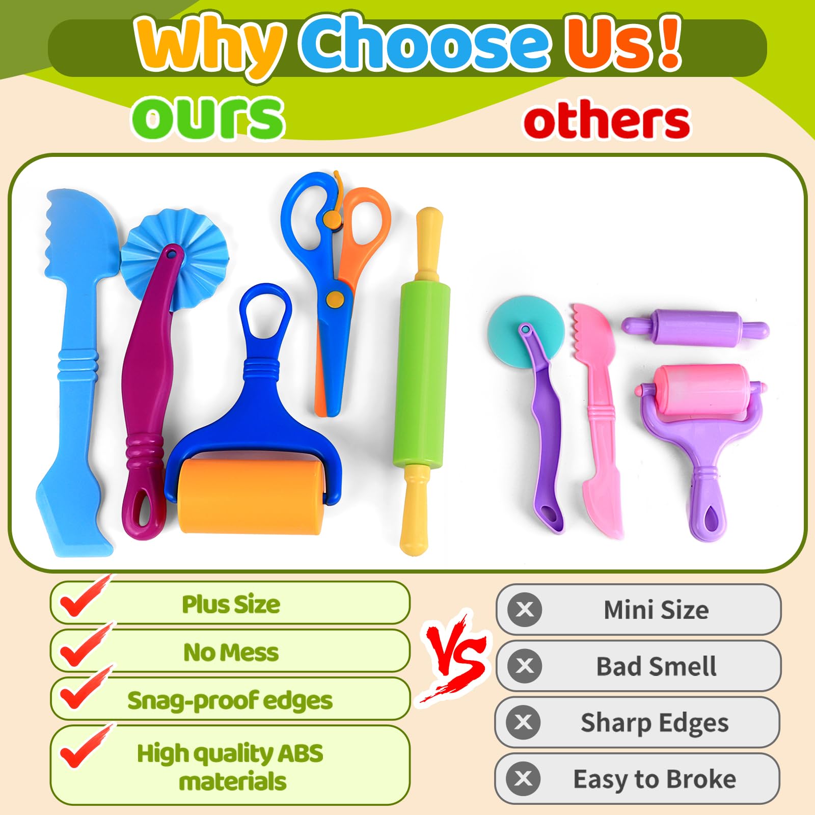 Dough Play Tools Sets for Kids, 22pcs Clay and Dough Accessories for Toddlers with Storage Box, Silicone Mat, Rolling Pins, Safety Scissors, Mini Knife,3D Dino & Animal Molds, Gift for Boys Girls