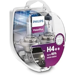 Faros Xenon Citroen C4 Philips 12342VPS2 VisionPlus - Bombillas H4 para faros delanteros (2 unidades) Automovil