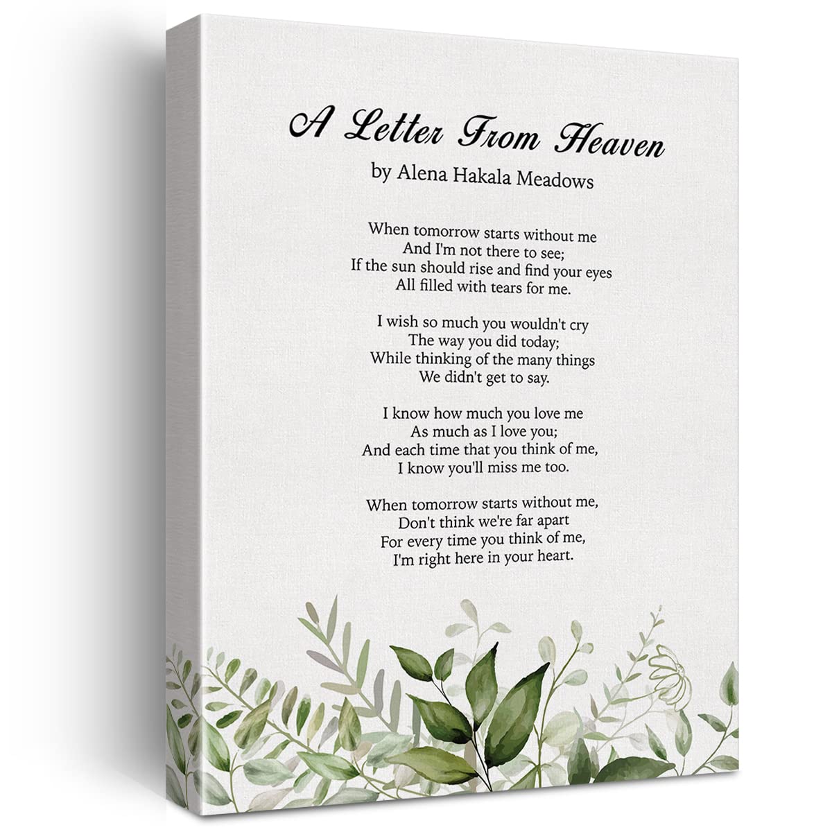 Personalized Photo Memorial A Letter From Heaven For Loss Loved Ones