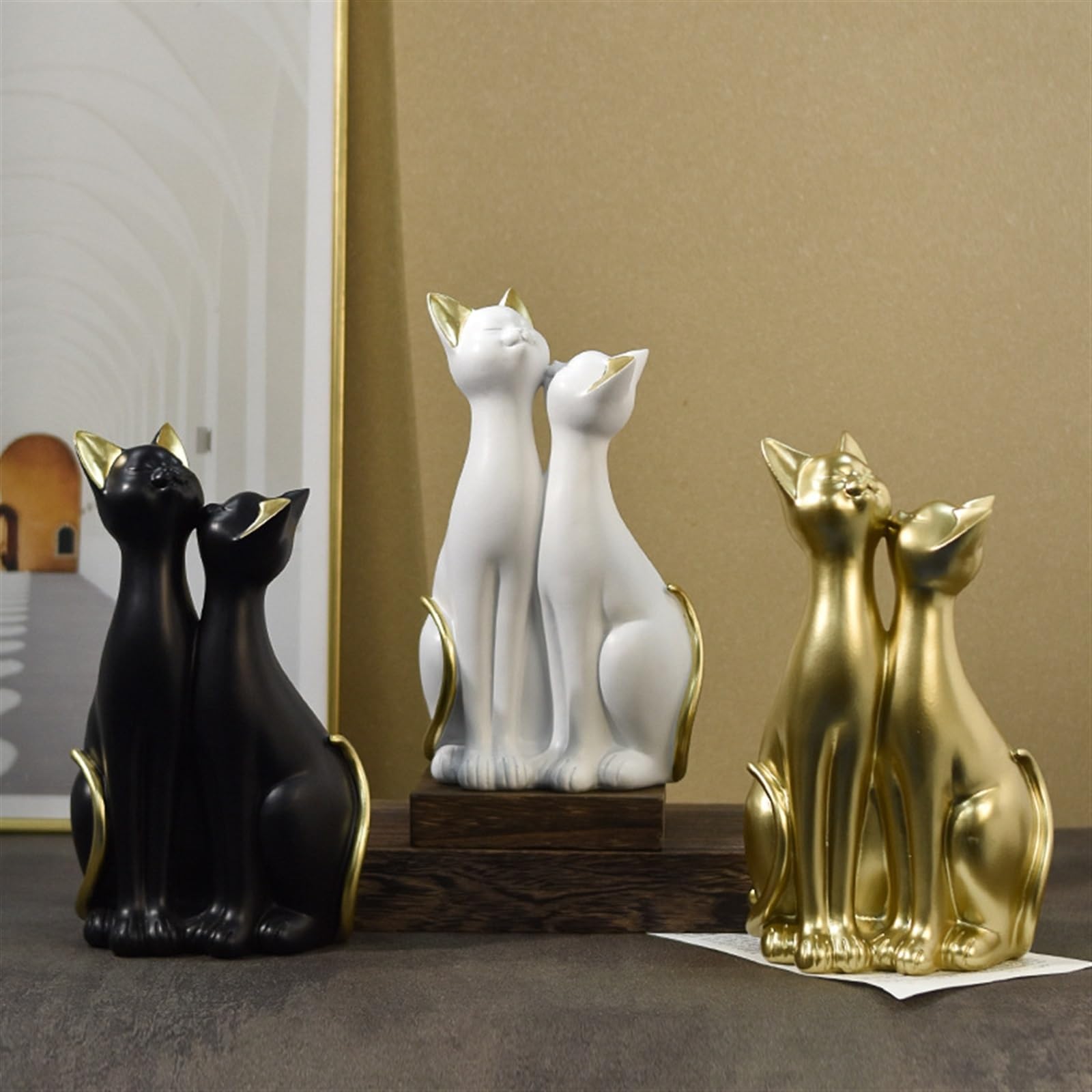 Sculpture Chat En Bois 2D - Déco Murale Mignonne - 10 Cm - Pour Chambre, Salon, Cadeau Anniversaire - Design Plat Et Drôle - 3