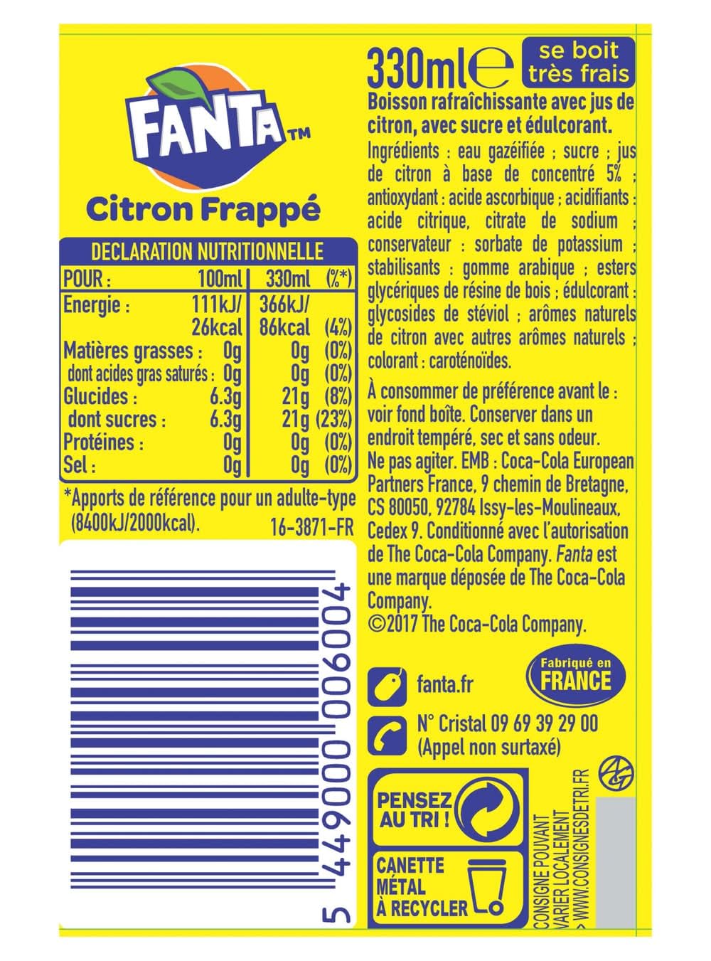 Citron (72 doses de 0,33 l) EINWEG