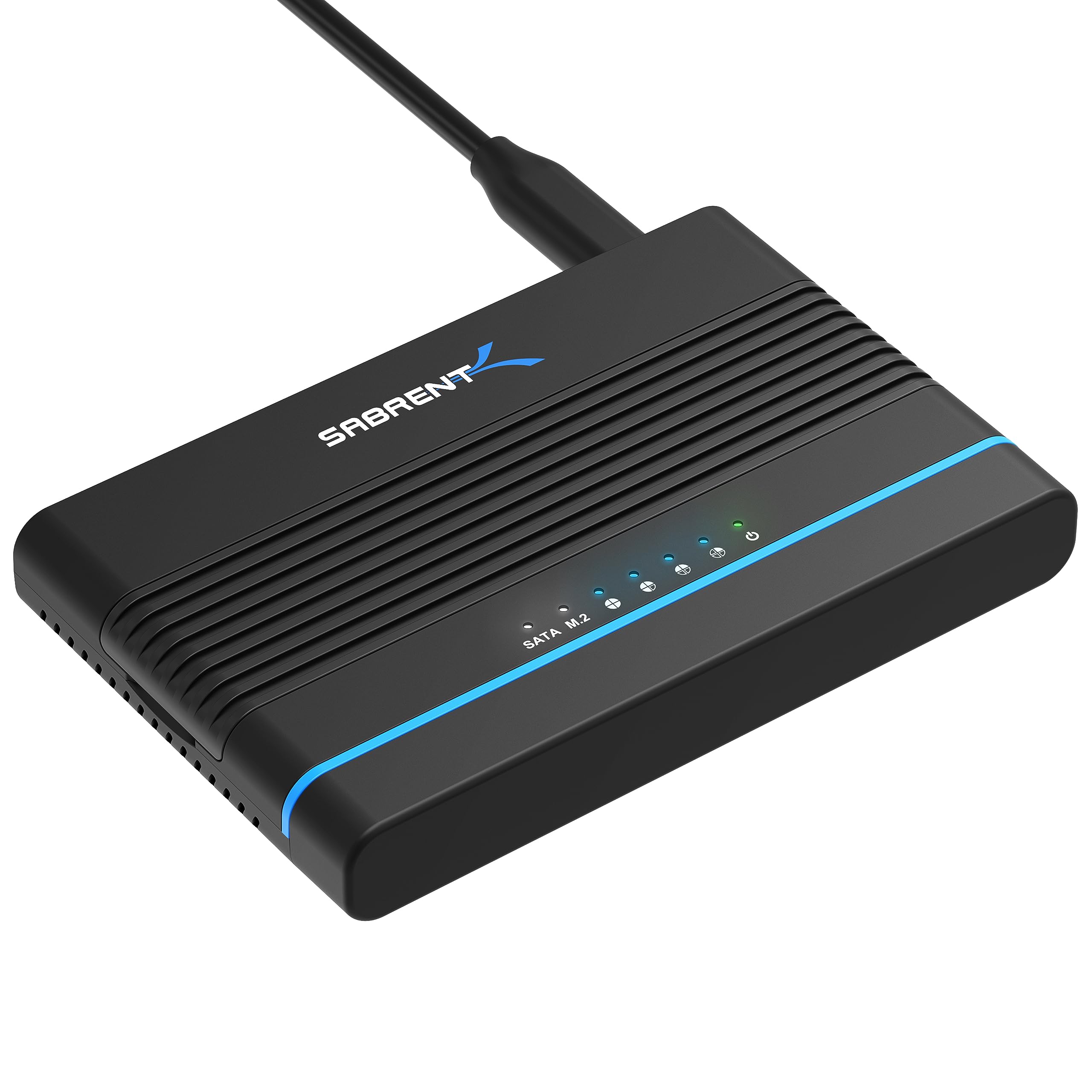 SABRENT Cabinet USB-C per M.2 NVMe e disco rigido SATA da 2,5" e 3,5", convertitore SSD HDD e M2, dock 2242, 2260 e 2280 con clonazione offline + alimentatore, cavi USB C + A inclusi (DS-UCMH)