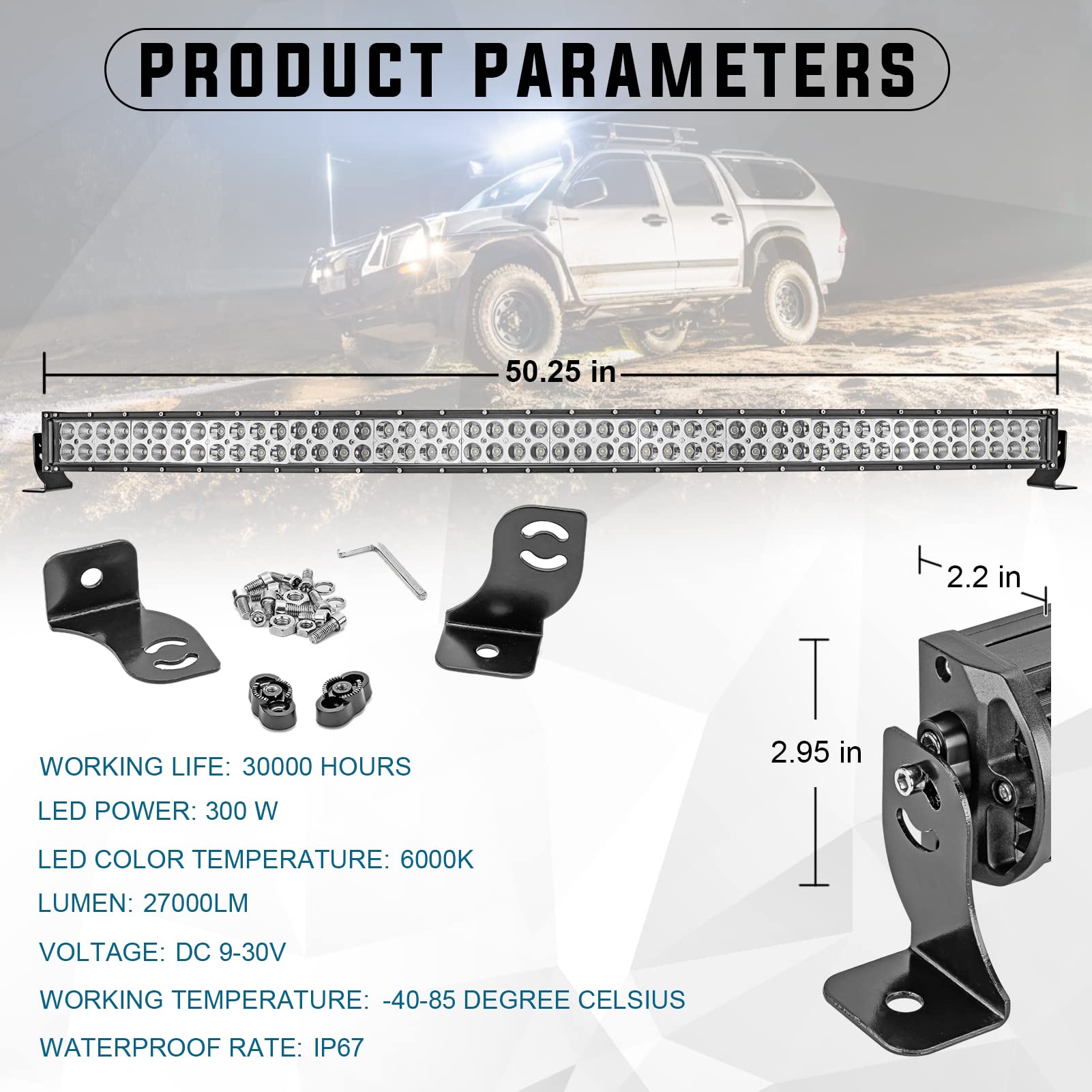 Amazon.com: WeiSen 52'' 300W LED Curved Light Bar Kit with