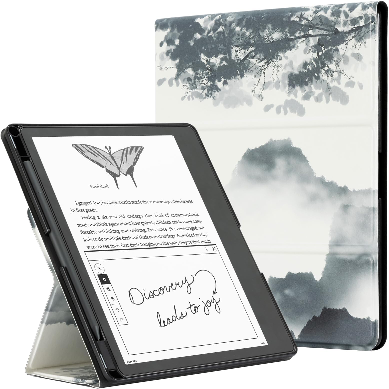CoBak Stand Case for Kindle Scribe - Premium Folio Leather Cover with Pen Holder, Auto Sleep/Wake - Compatible with 10.2 Inch Kindle Scribe (2022/2024 Release)