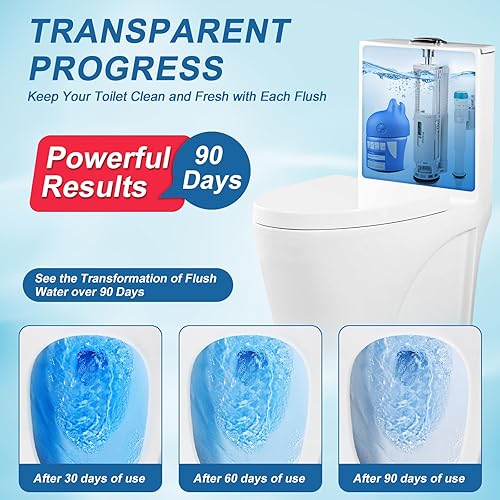 Miniatura 7 de KIISIISO Dolphin - Limpiadores de inodoro  Paquete de 4 pastillas limpiadoras automáticas de baño doméstico de larga duración en botella, solo