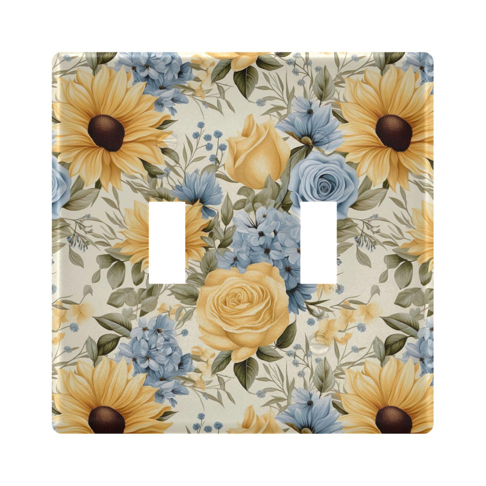 UMIRIKO Sunflower Blue Rose Light Switch Cover Plate Covers Decorative Double Toggle Home Decor 202b3390
