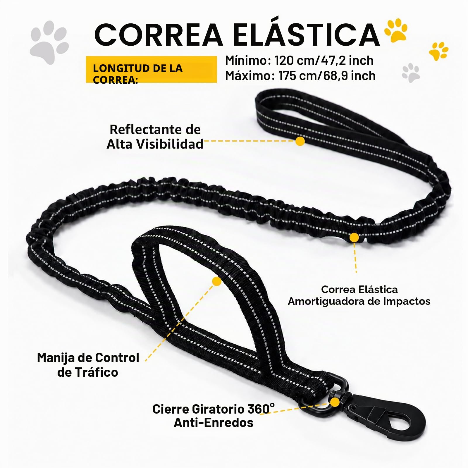 Arnes Perro Grande Mediano, Arnés Antitirones con Correa Incluida, Chaleco Ajustable de Nailon con Anillas Pecho y Espalda, Transpirable Reflectante para Pasear Entrenar Negro Talla L