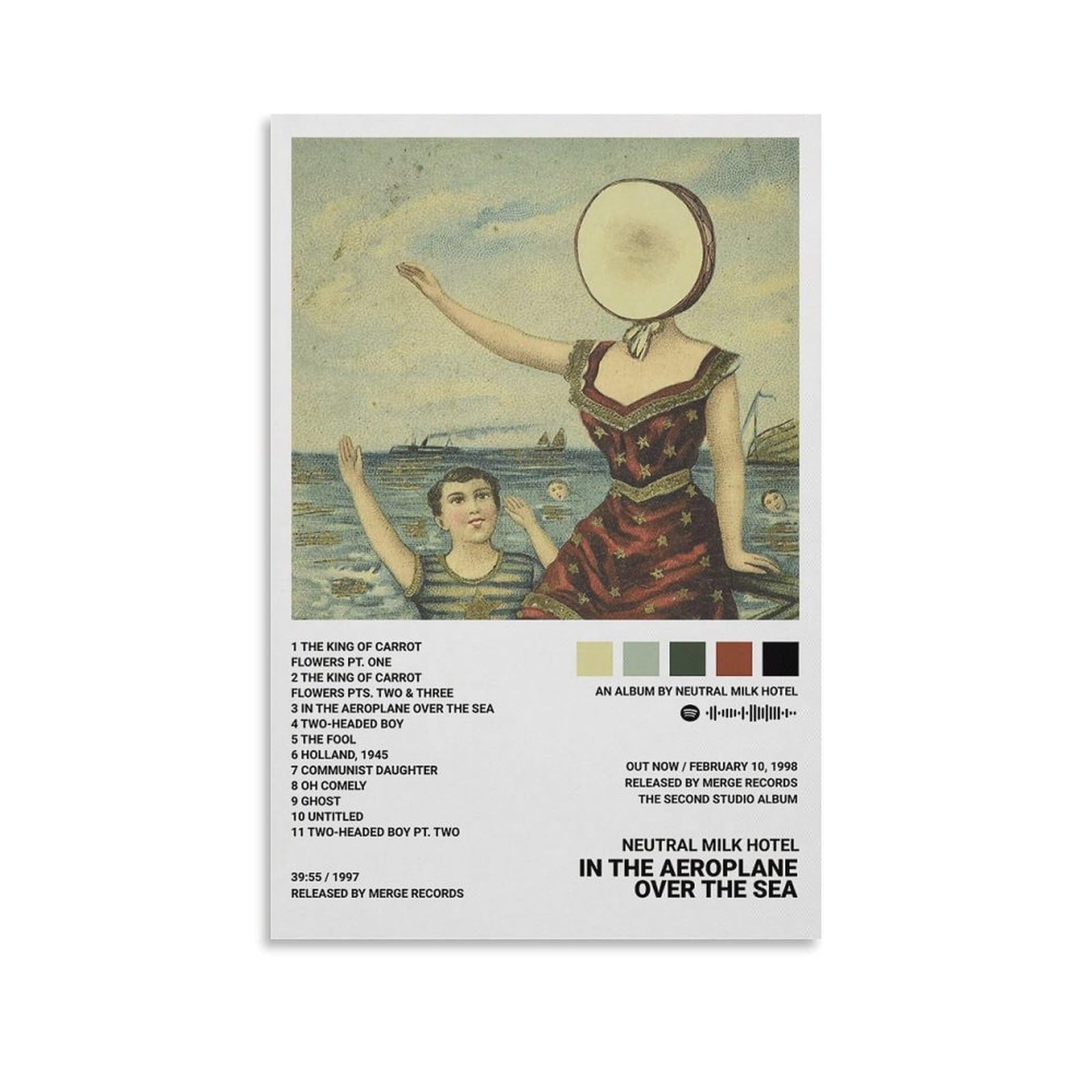 Neutral Milk Hotel- In The Aeroplane Over The Sea Canvas Poster Bedroom Decoration Landscape Office Valentine's Birthday Gift Unframe-style12x18inch(