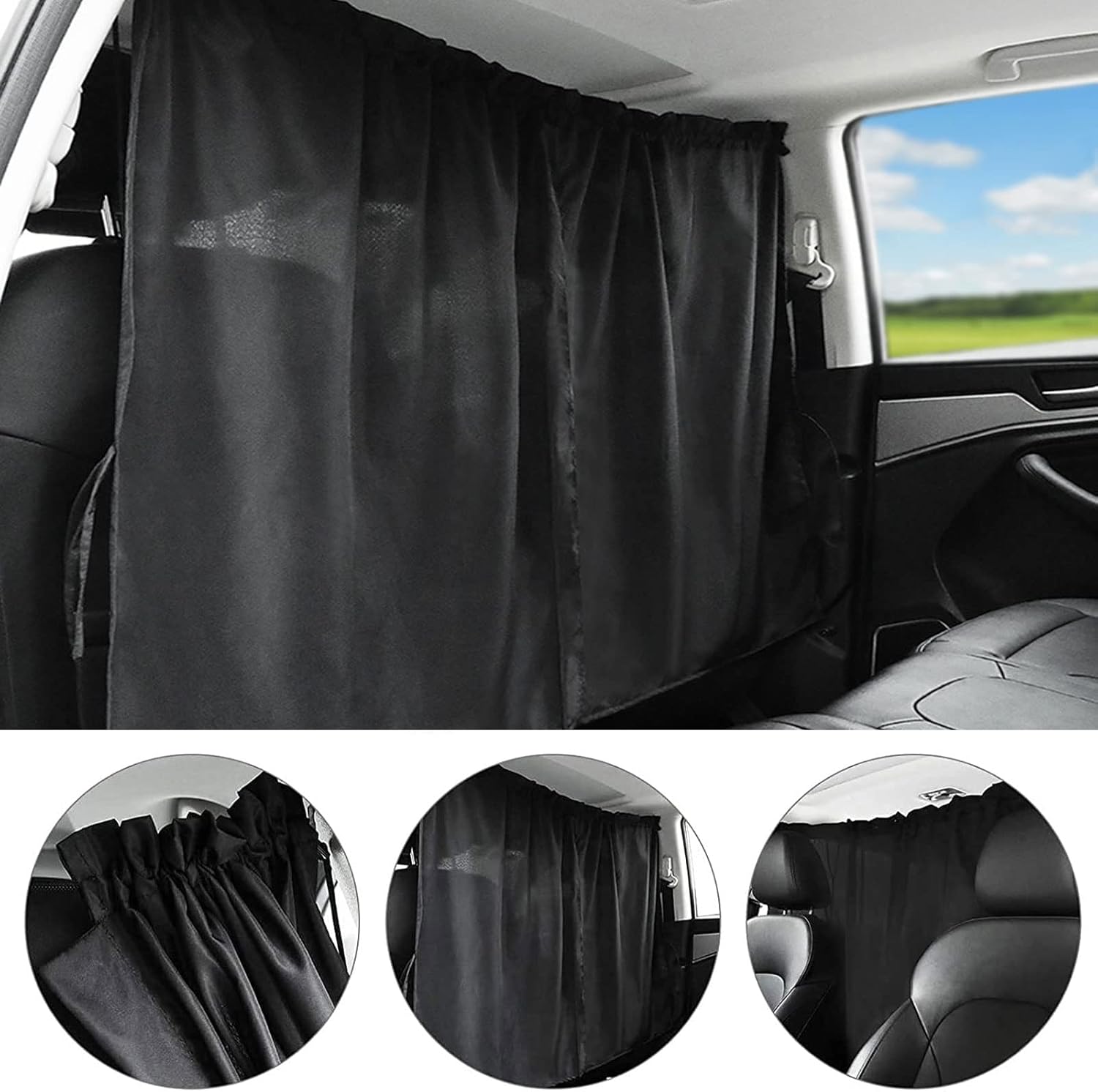 Car Divider Curtains Sun Shade, 138 * 82cm Travel Nap Night Car Camping