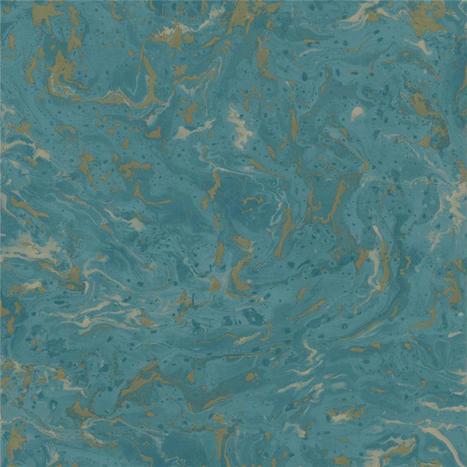 Yöl Sample Marble Teal Gold Wallpaper Paste The Wall Textured Vinyl Metallic