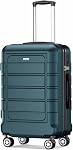 SHOWKOO Full PC Hardshell Luggage Sets Durable Expandable Hardside Suitcase with Double Spinner Wheels TSA Lock, 20-Inch, ArmyGreen