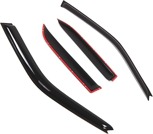 Miniatura 2 de Tuningpros Visor de ventana compatible con Nissan Sentra 1991-1994, DGWV2-354, deflector de montaje exterior, protector de lluvia, humo oscuro,