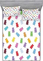 Vista 239 de Lunarable Grey Fitted Sheet & Pillow Sham Set, Pattern with Random Footprints Paw Traces Pet Legs Friendly Cats and Dogs, Decorative Printed 3 Piece