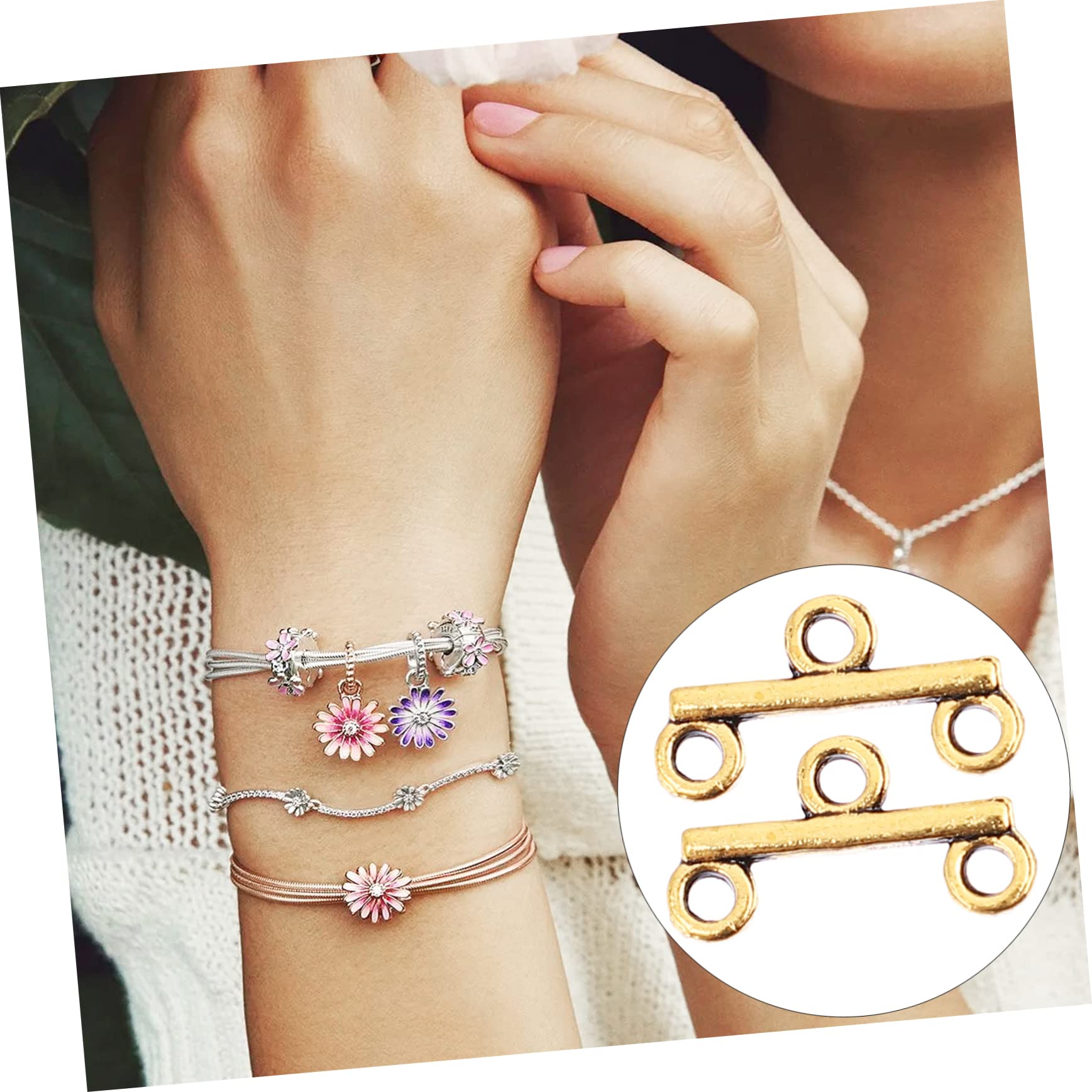 NUOBESTY 300stücke Schmuckverschluss Doppelreihige Karabinerverschlüsse Für Halsketten Und Armbänder Robuste Kettenverbinder Antikgold Langlebig Und Leicht Für Handgefertigten Schmuck