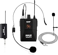 Vista 8 de Pyle Kit de sistema de micrófono inalámbrico UHF - Juego de micrófono inalámbrico profesional portátil - Auriculares, Lavalier, transmisor
