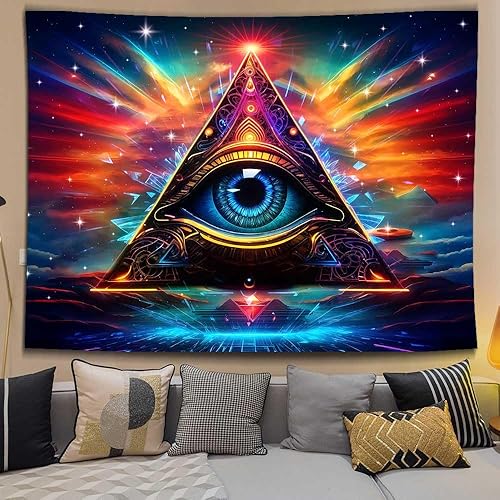 Miniatura 7 de Ine Ive GTOKIE0318 - Tapiz de pared de adivinación de ojo malvado, tapiz artístico de 80 x 60 pulgadas, tapiz para colgar en la pared para