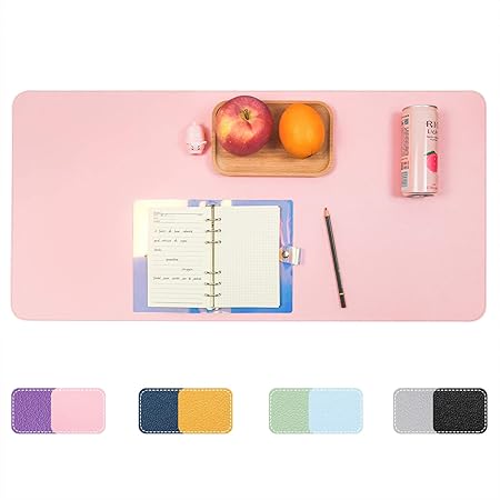 Amazon Zywjuge デスクマット マウス対応 レザー 学習机 マット 両面 マウスパッド 大型 おしゃれ テーブルマット 滑り止め 防水 Pu 80 40cm ピンク パープル デスクマット 文房具 オフィス用品