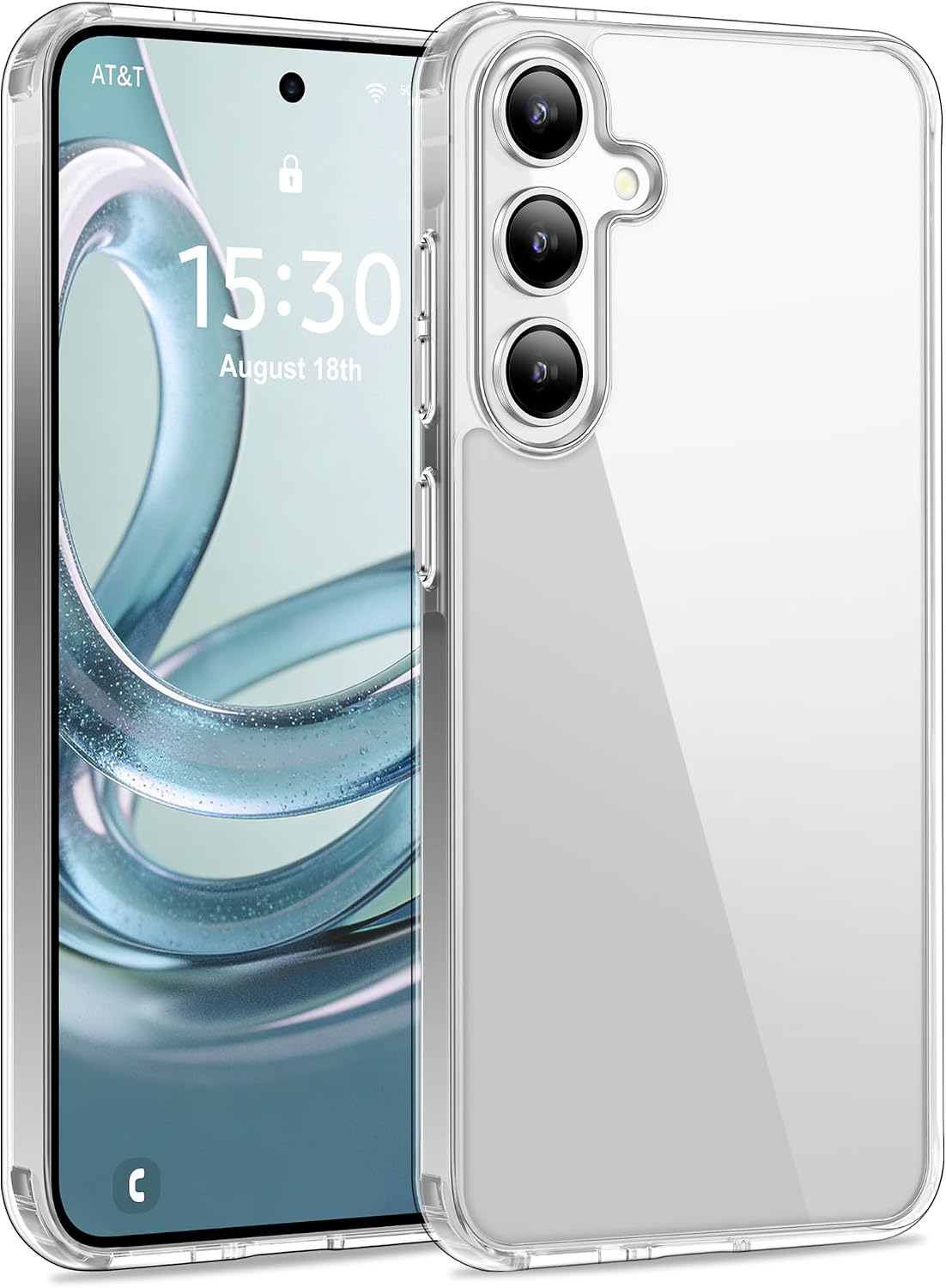USLAI Samsung Galaxy A55 5G Case Anti-Yellowing Clear Back Shockproof & Military Drop Protection - Clear
