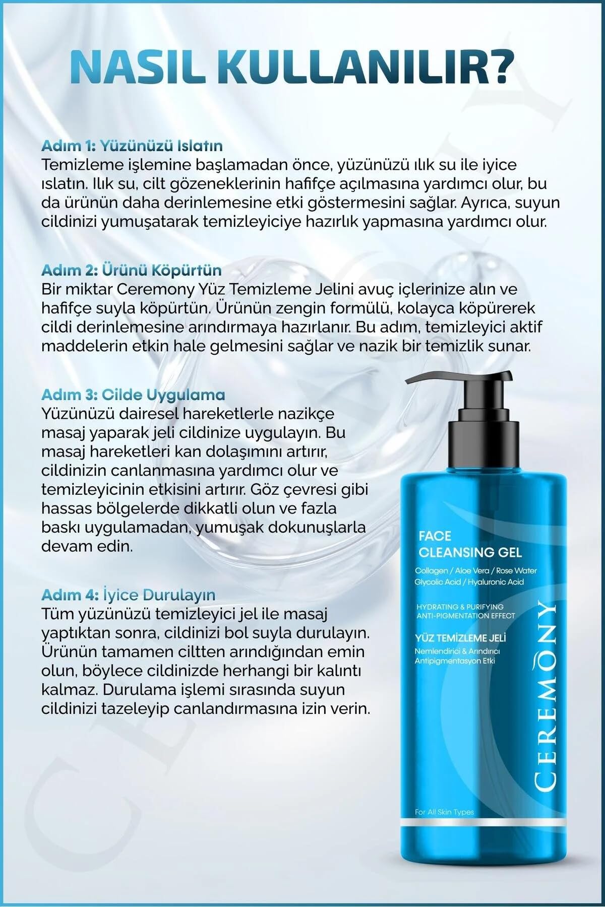 CEREMONY YÜZ TEMİZLEME JELİ 400 ML