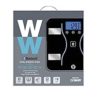 Vista 9 de Conair WW - Báscula de baño de precisión digital, WW912F, Bluetooth, Negro, 1