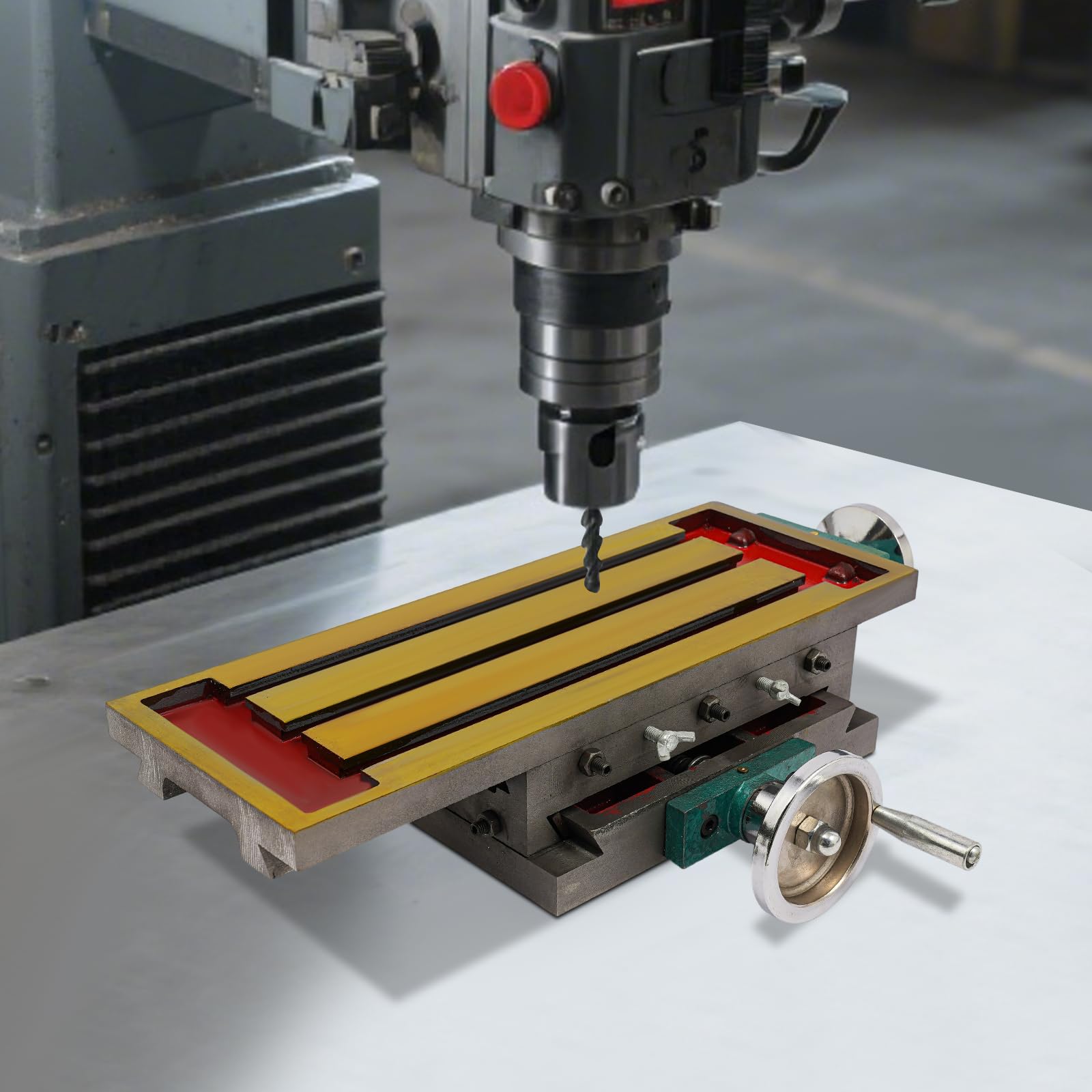 Trapano da banco da 570 x 360 mm, tavolo a croce per trapano a colonna | Tavolo da lavoro multifunzionale, corsa X 270 mm Y 125 mm, compatibile con trapano, fresatrice e smerigliatrice