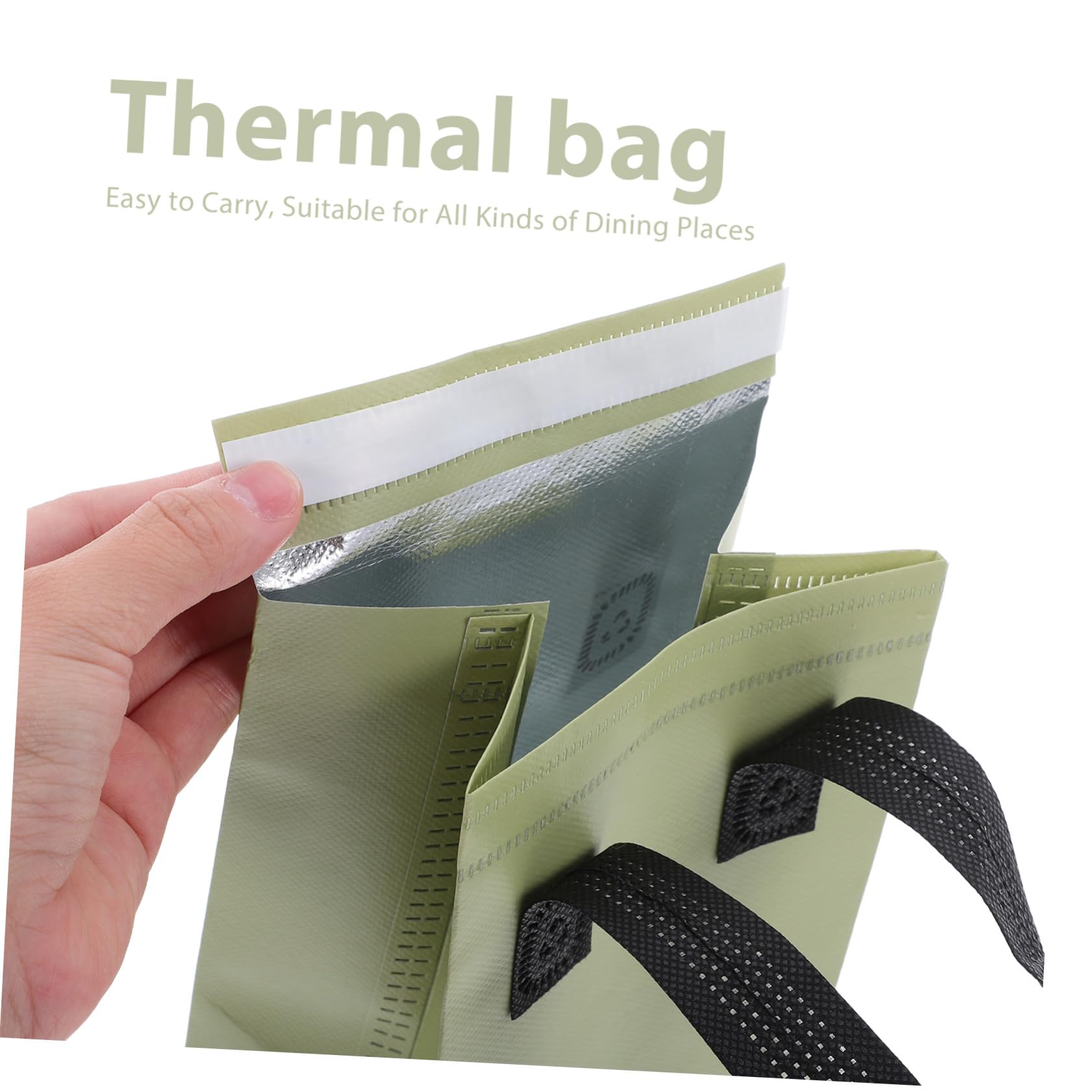 Anneome 50 Stück Isoliertaschen für Lebensmittel Thermisch Isolierte Leichte Tragetaschen aus Vliesstoff Handtasche für Heiße und Kalte Getränke Wie Kaffee Milchtee für Catering Takeaway