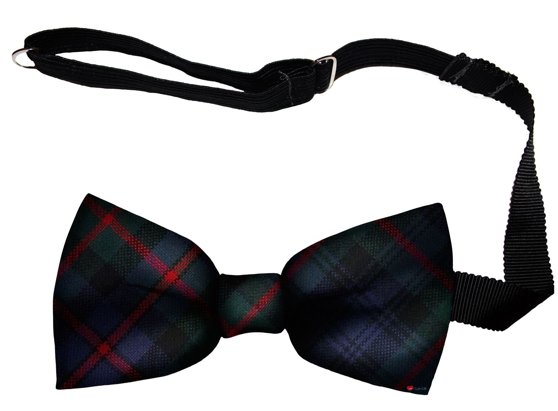 I Luv Ltd Men's Murray Of Atholl Modern Bow Tie Soft Wool Woven And Made In Scotland In Tartan Adjustable Strap For Easy Fastening