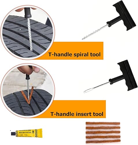 Miniatura 4 de Kit de reparación de neumáticos de CO2, inflador de neumáticos de motocicleta, kit de reparación de neumáticos planos para reparación de tubos y