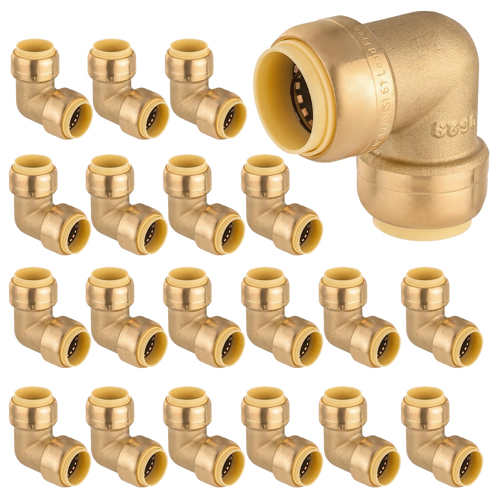 Snapklik.com : HeSun 20-Pack Pushfit 90 Degree Elbow, 1/2"x1/2" Push To