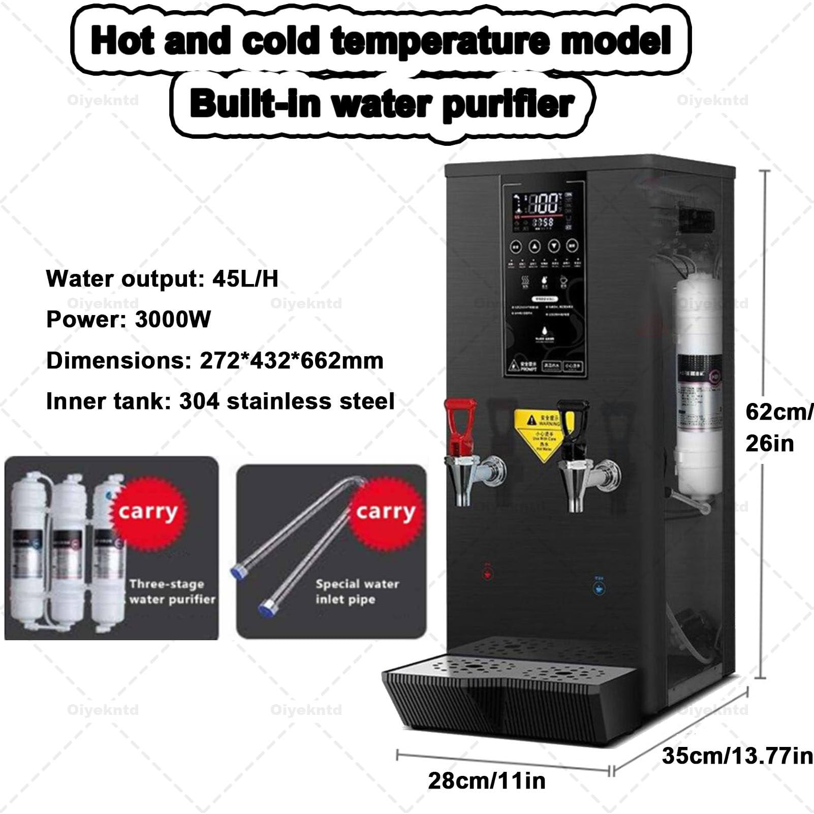 Komercyjny dozownik ciepłej wody Step-Heating, dozownik do bojlera na wodę, elektryczny czajnik, komercyjny wrzątek do herbaty, kawy, sklepu z deserami, hotelu Black