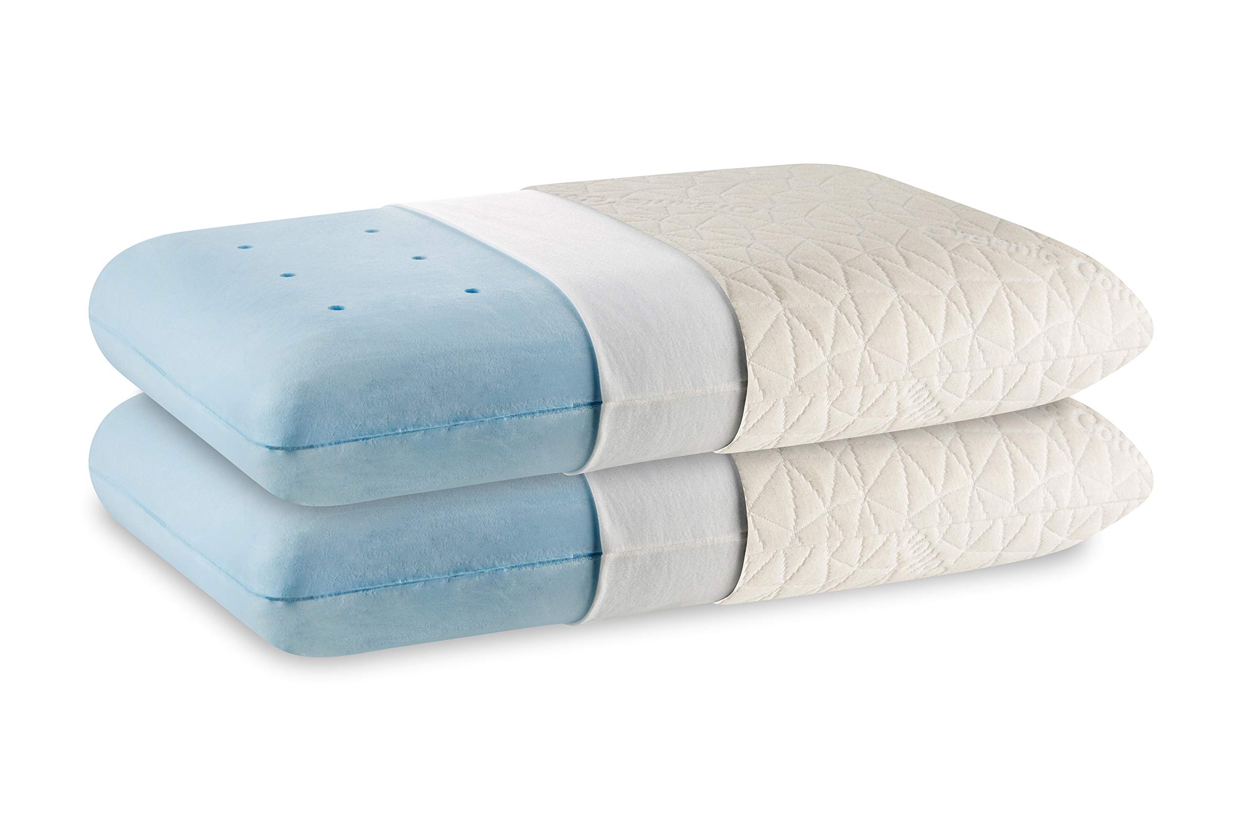 The Hue CottageMemory Foam Pillow Set of 2 Orthopedic Cool Gel Bed Pillow for Side Sleeper, Neck & Back Support Soft Pillow with Removable Organic Cotton Pillow Cover - (27” x 17.5” x 5”)