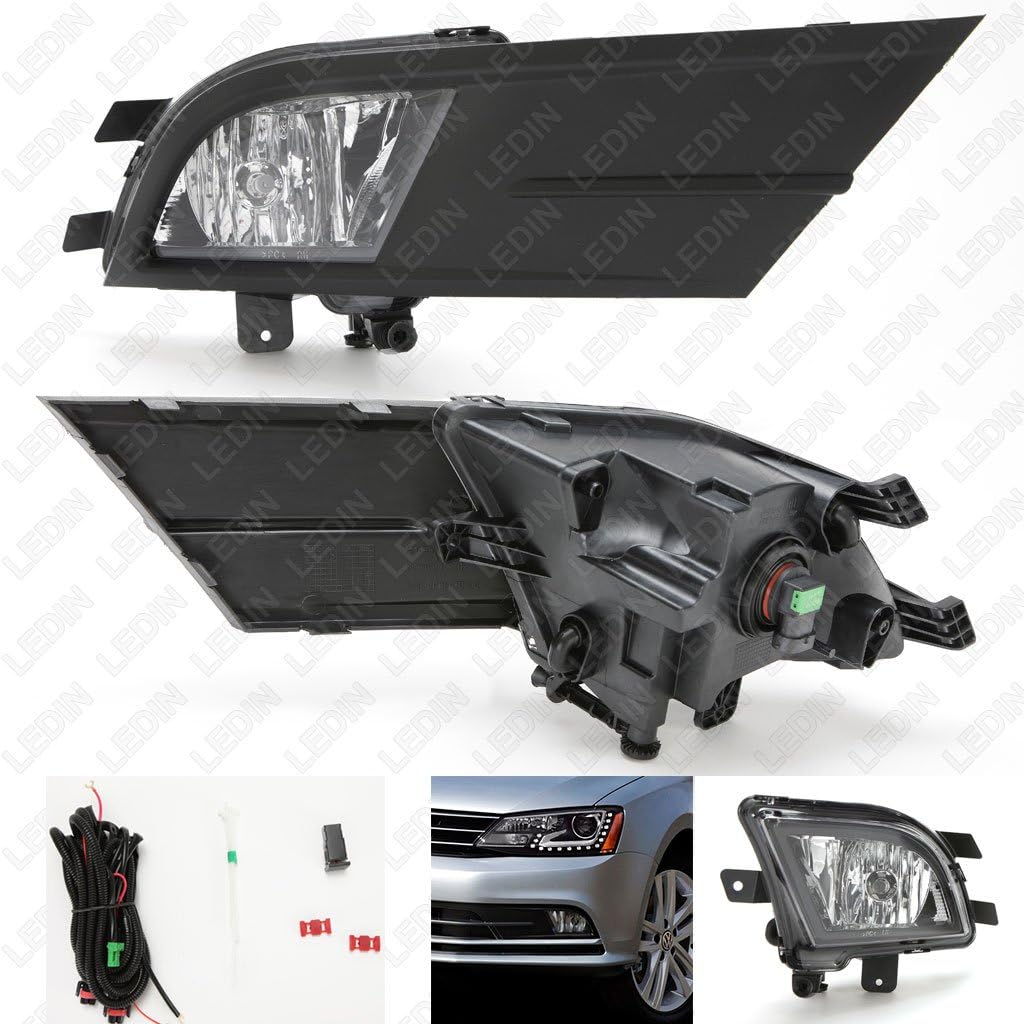 70% Off Everything LEDIN for 2015 2016 2017 Volkswagen Jetta Clear Lens Fog Lights Set with Wire Harness + Bezel + Switch + Bulbs Black Friday 🔥 LEDIN for 2015 2016 2017 Volkswagen Jetta Clear Lens Fog Lights Set with Wire Harness + Bezel + Switch + Bulbs