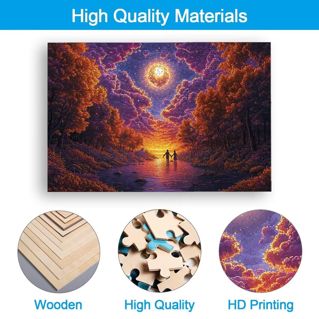 Puzzle 2000 Piezas, Puzzle Paisaje de Madera para Adultos, Regalos -2356