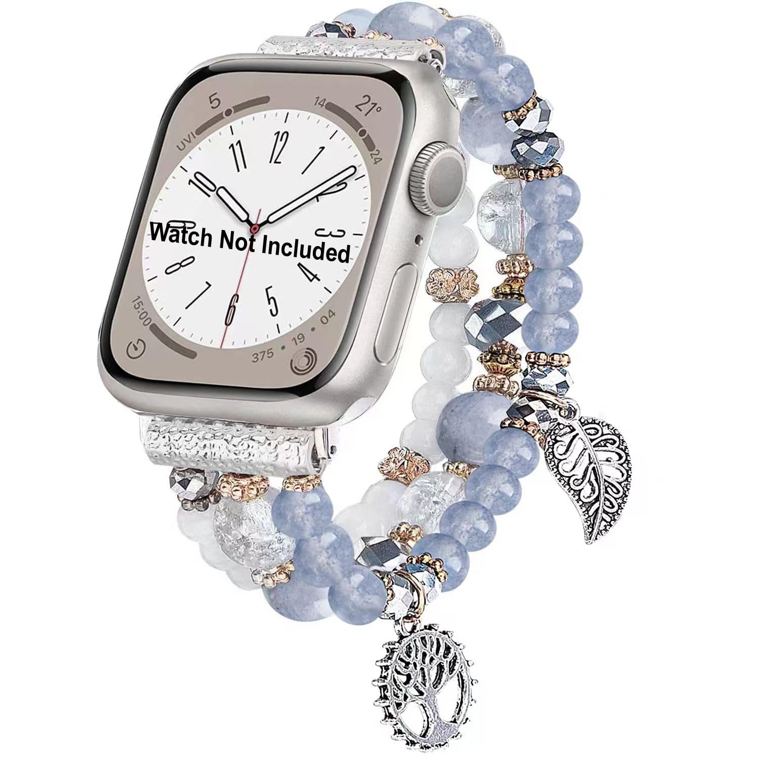 Zitel Beaded Bracelet Band Compatible with Apple Watch Straps for Women Girls for Series 10 42mm, 41mm 40mm Series 9|8|7|6|5|4|3|2|1|SE2, Handmade Elastic Stretch Beaded Band (Blue Leaf) (B0CD67TYKB) Amazon Price History, Amazon Price Tracker