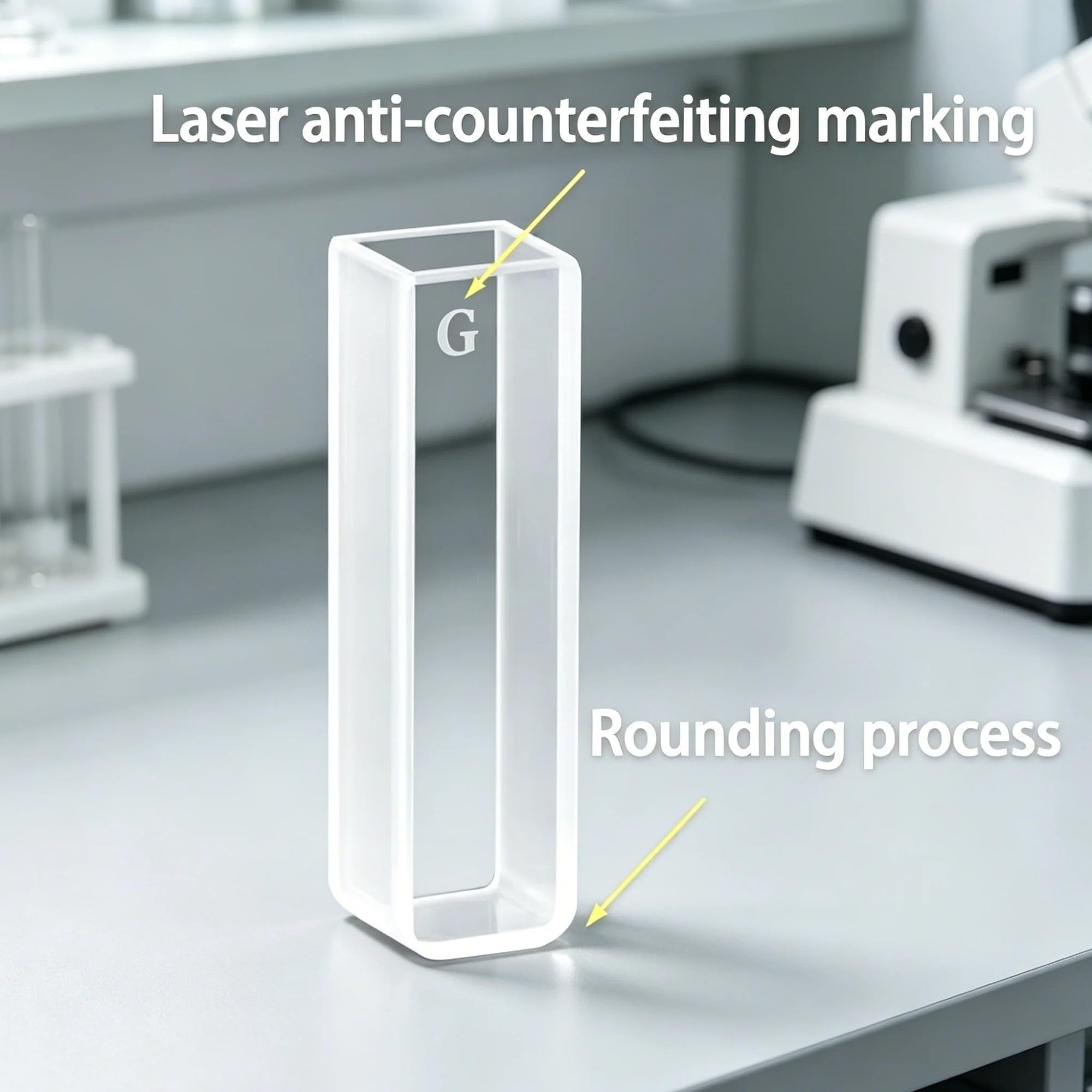 Cubeta de vidrio 4 Uds., celda muestra líquida, trayectoria luz, células absorción 10mm, 3,5 ml, uso for espectrofotómetro, tecnología sinterización frita