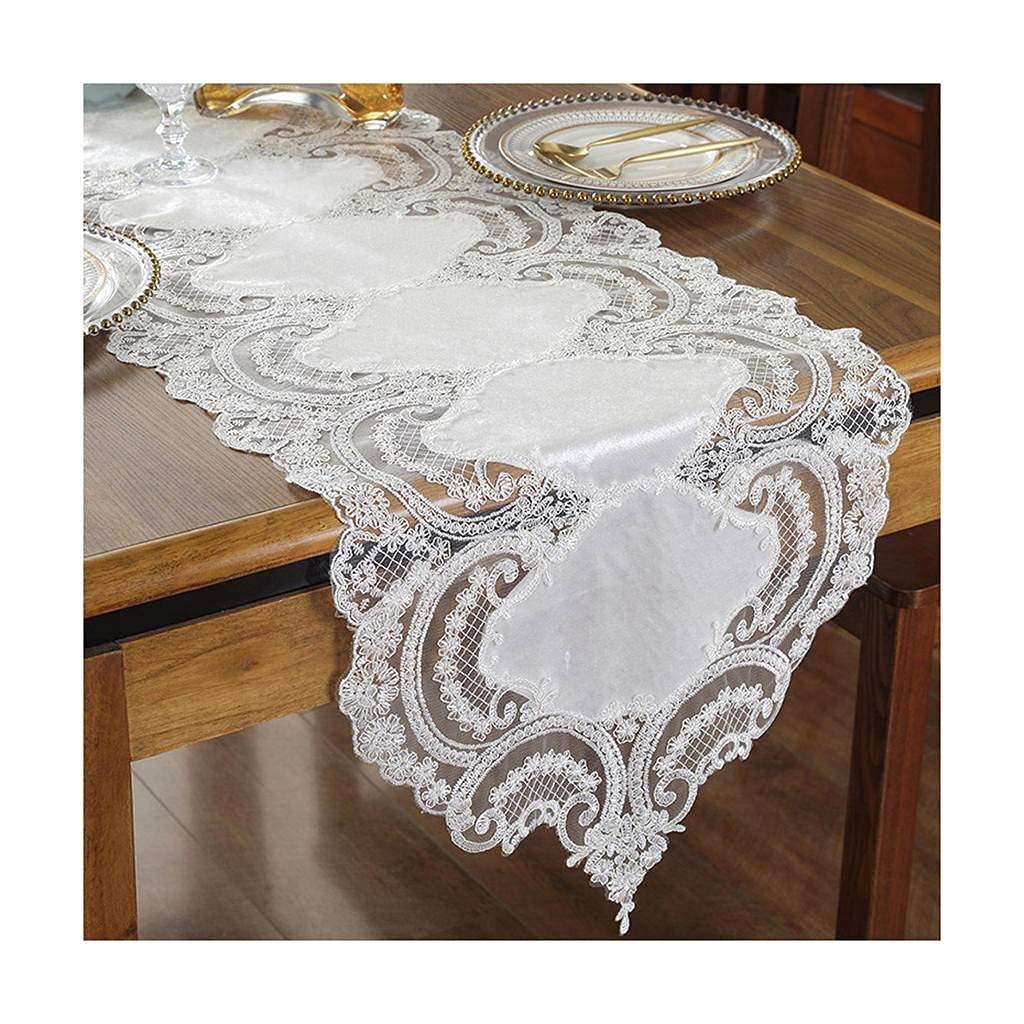 Chemin de table style européen vintage brodé dentelle bohème chic 40x90cm