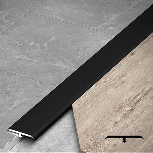 Tira de transición de piso para huecos, tira de transición de alfombra a azulejos, desigual, extra ancha de 1.0 in, borde de alfombra de metal con