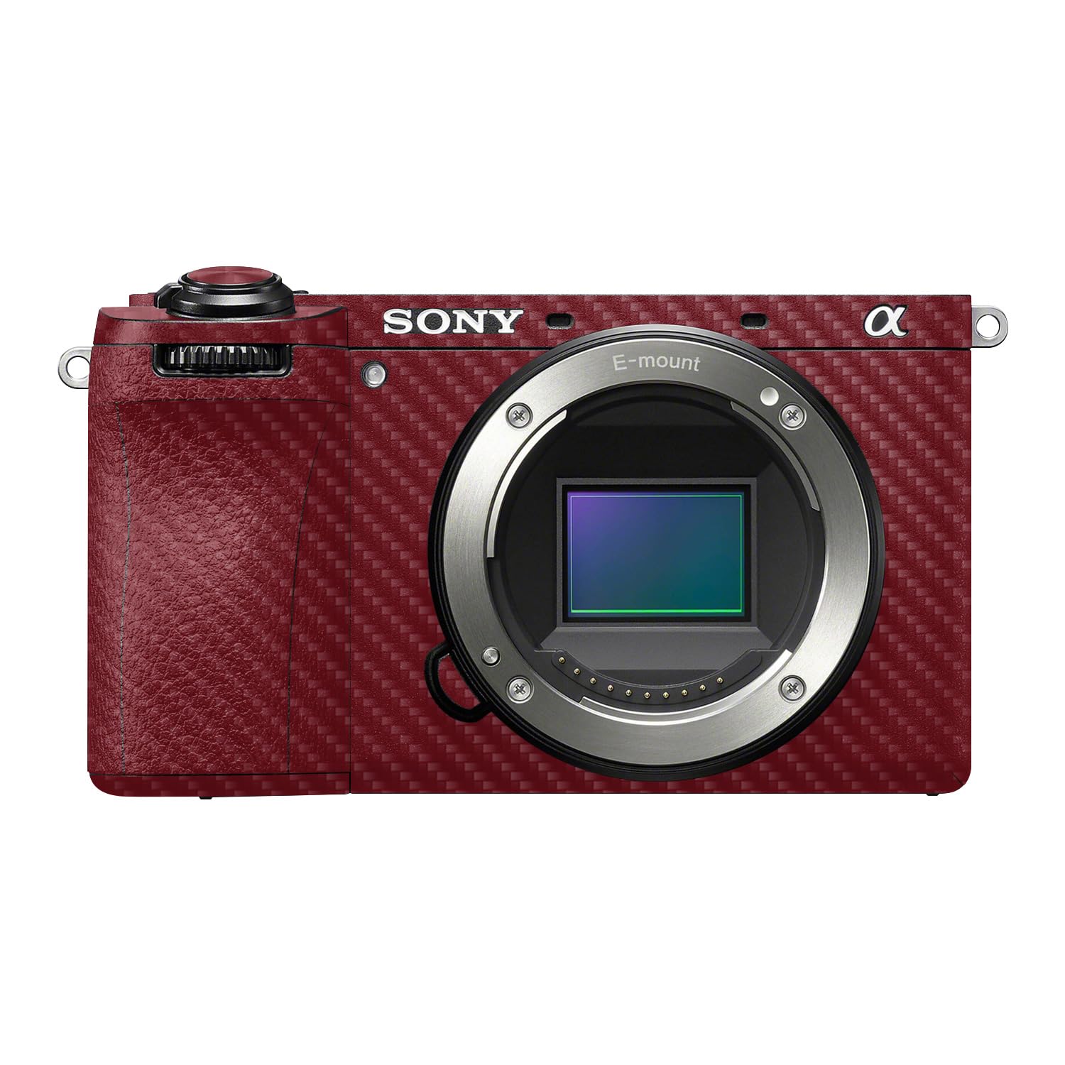 Carbon Fiber Camera Skin Compatible with Sony A6700 Mirrorless Camera (2023) - Solid Burgundy - Premium 3M Vinyl Protective Wrap Decal Cover - Easy to Apply | Crafted in the USA by MightySkins