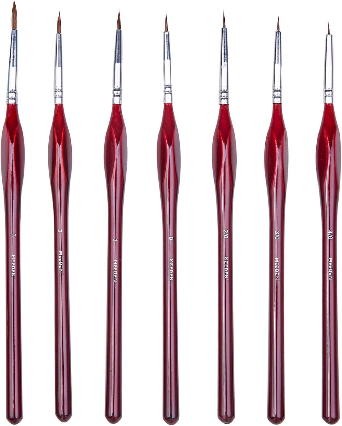 MEEDEN Micro Detail Paint Brush Set - 7 Tiny Fine Miniature Art Brushes for Acrylic, Watercolor, Oil Painting - Miniatures, Models, Airplane Kits, Nail, Rock Painting
