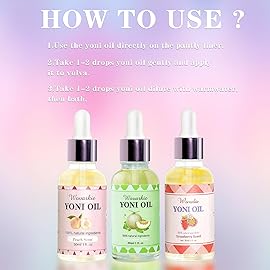 Yoni Oil for Women Set Of 3, 100% Natural Feminine Oil Deodorant for Women, Eliminates Odor and Ph Balanced, Feminine Serum Made with Pure Natural Essential Oils (1 fl oz/30 ml)