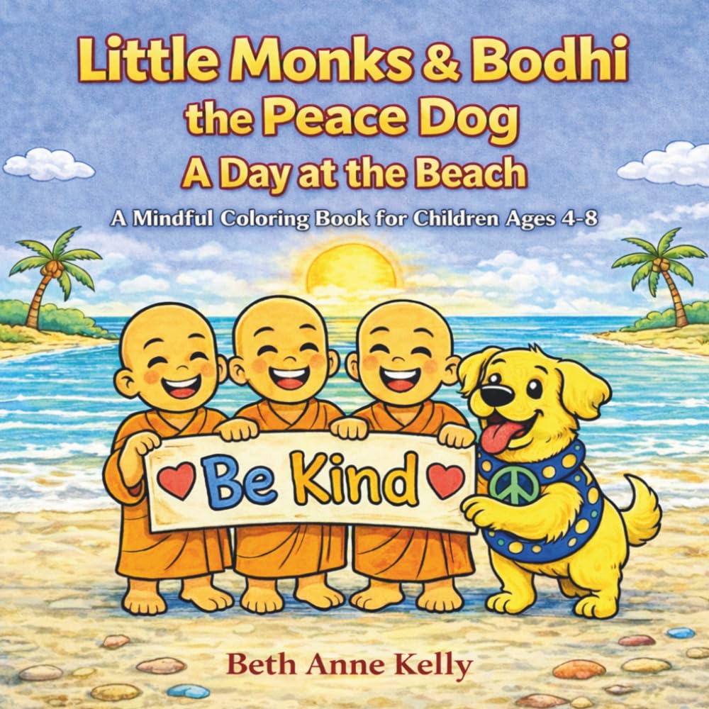 Little Monks and Bodhi the Peace Dog: A Day at the Beach