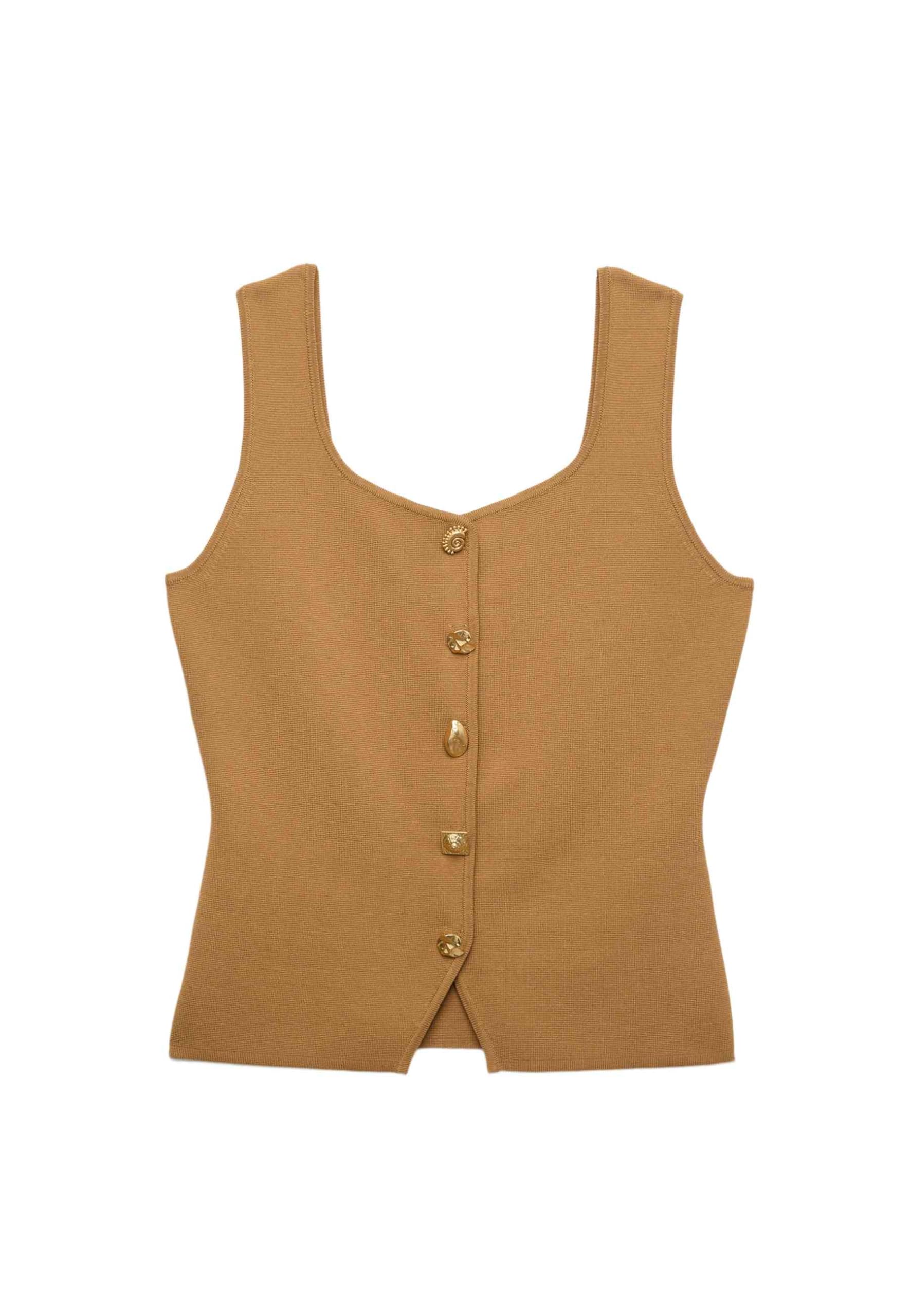 Marks & Spencer Donna Gilet vestibilità Slim con Bottoni Frontali