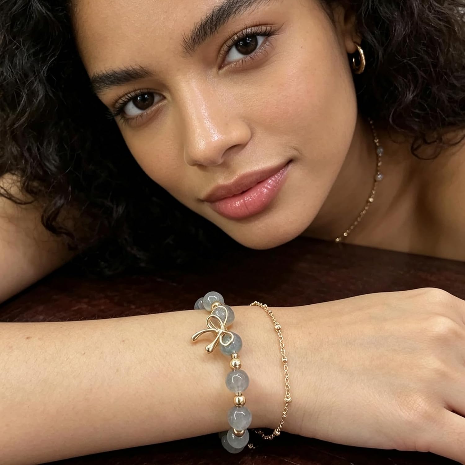 Luxury Handmade Bracelet Natural Flash Labradorite Gemstone Beads Crystal 14K Gold-Plated Chain Rainbow Flash Gray Elegant Unique Jewelry Gift Ready for Woman Her Mother Day