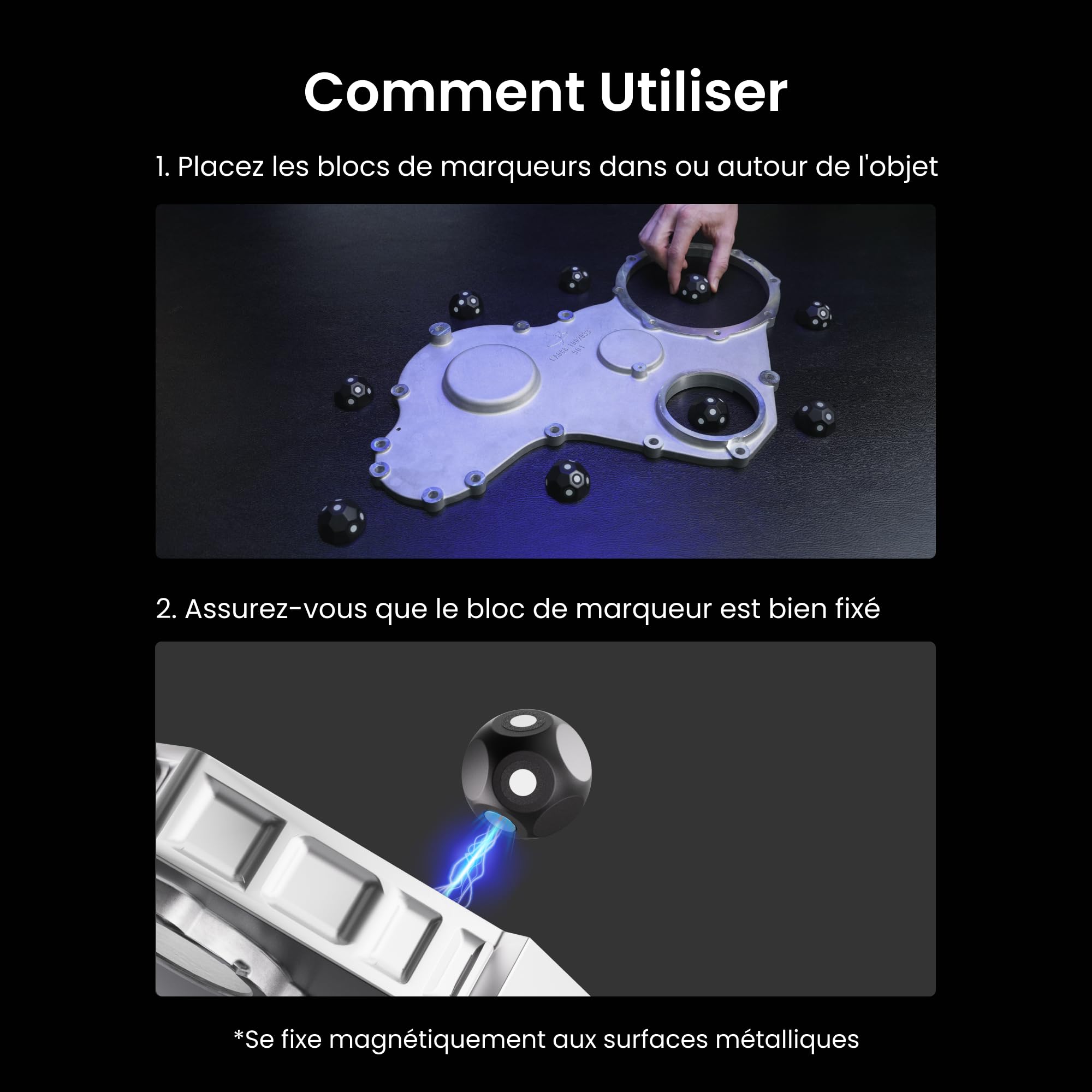 Revopoint Kit de Marqueur en Dôme Magnétique de 6 Pièces pour Scan 3D, Marqueurs de Numérisation 3D pour Scanners 3D, Points de Suivi 3D pour Prévenir la Perte de Suivi et Améliorer la Précision
