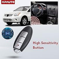 Vista 5 de NPAUTO Llavero de Repuesto Compatible con Nissan Rogue Pathfinder Versa 2007 2008 2009 2010 2011 2012, Control Remoto de Entrada sin Llave, Llaves