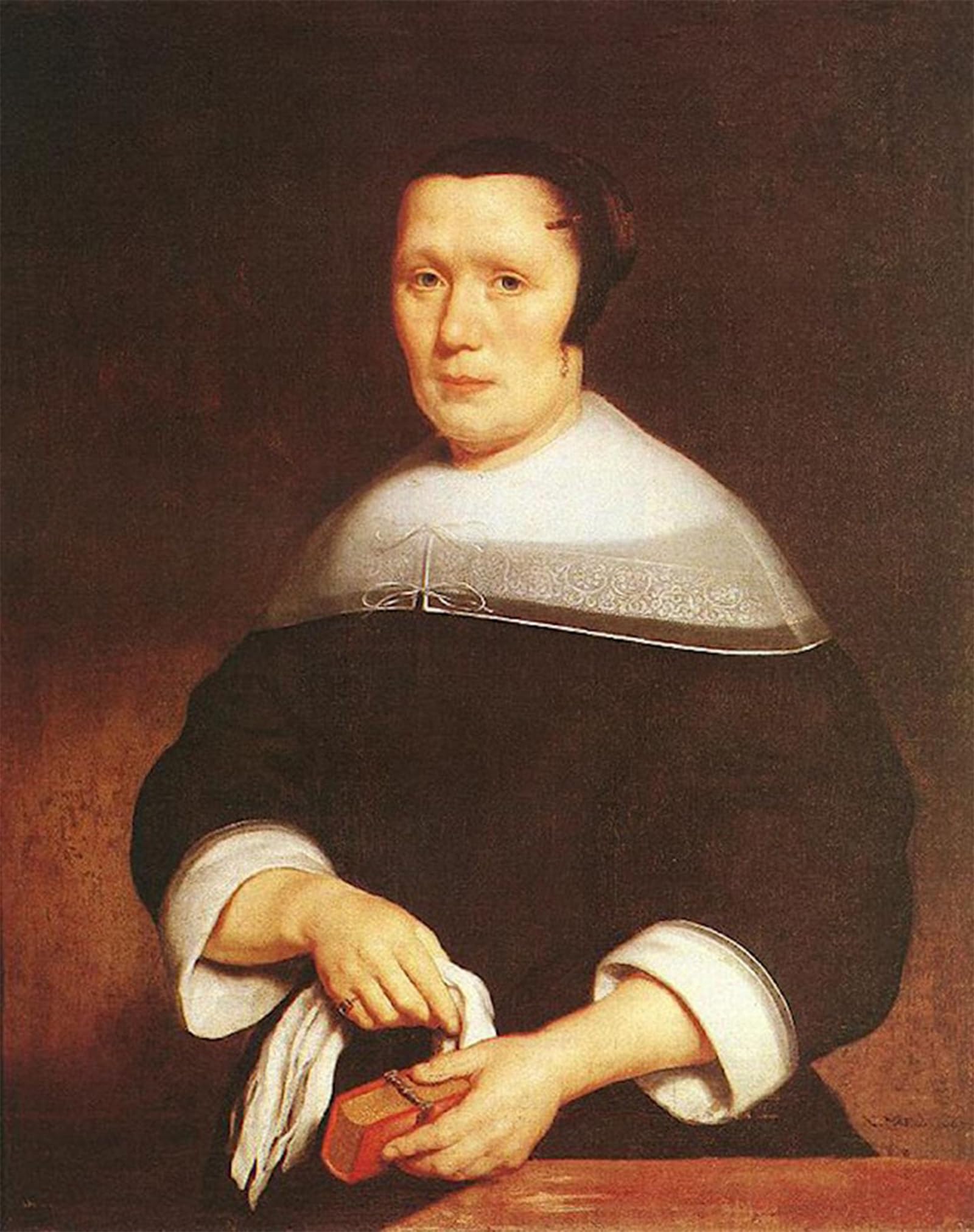 SERENDIPITP Vintage Picture Print on Canvas Wall Art Poster Portrait of a Woman Nicolaes Maes Artwork Print Poster for Wall Decor 60x90cm