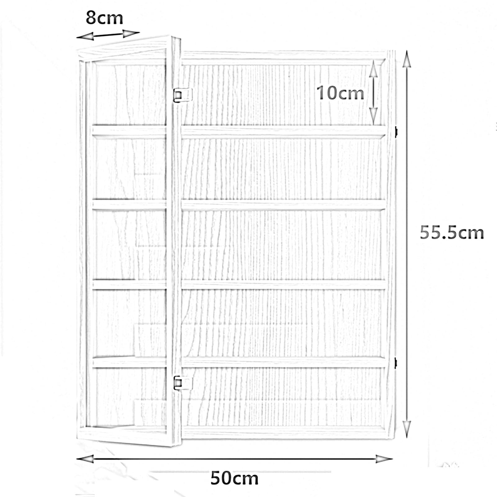 Vetrine in legno a 3/4/5/6/7/8 strati, organizer da collezione, vetrina per figure di curiosità giocattolo, mensola portaoggetti a parete per casa, soggiorno, camera da letto, ufficio, sala giochi
