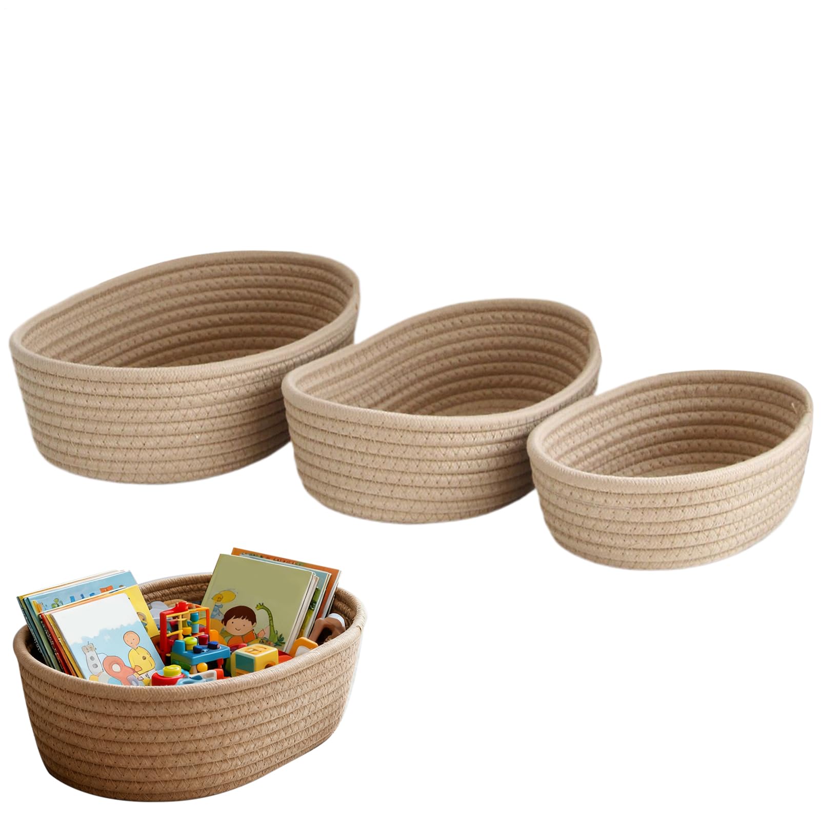 Paniers tressés pour rangement du salon et de la chambre d'enfant