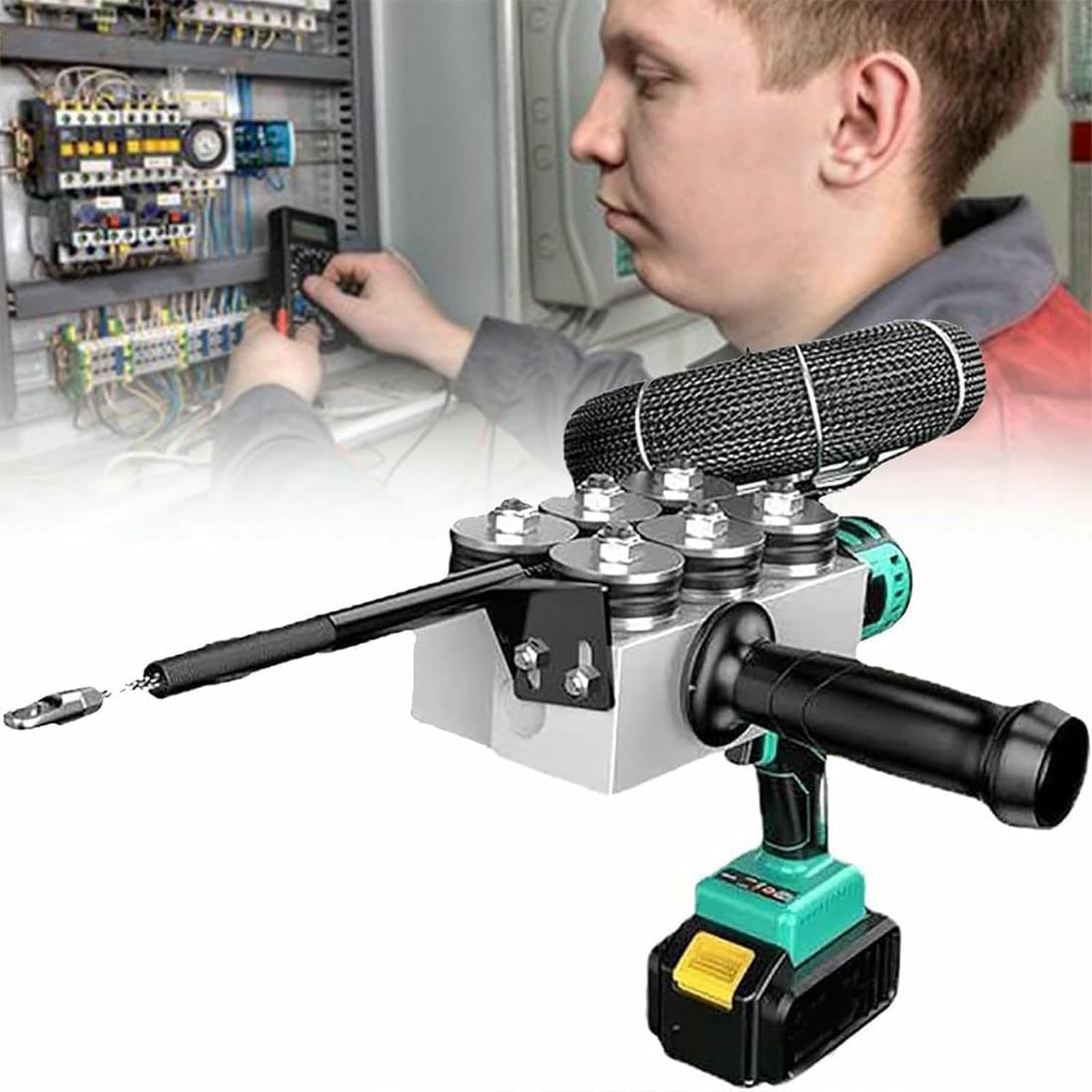 Roscadora eléctrica de litio con motor sin escobillas máquina de cableado de pared 40 m/min