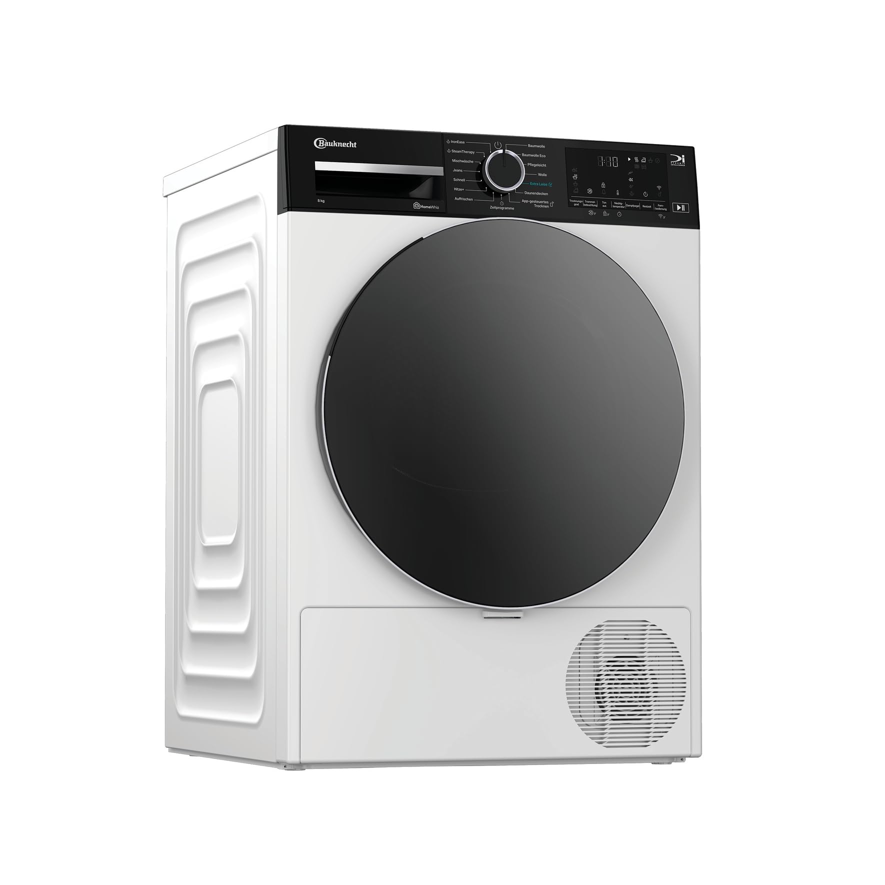 Bauknecht BD 8A WB Wärmepumpentrockner, 8 kg, IronEase - Bügelfrei, A-Noise – besonders leise, Precision Dry, Adaptive Dry, HomeWhiz App, Sport-Programm, Steam Therapy, Weiß
